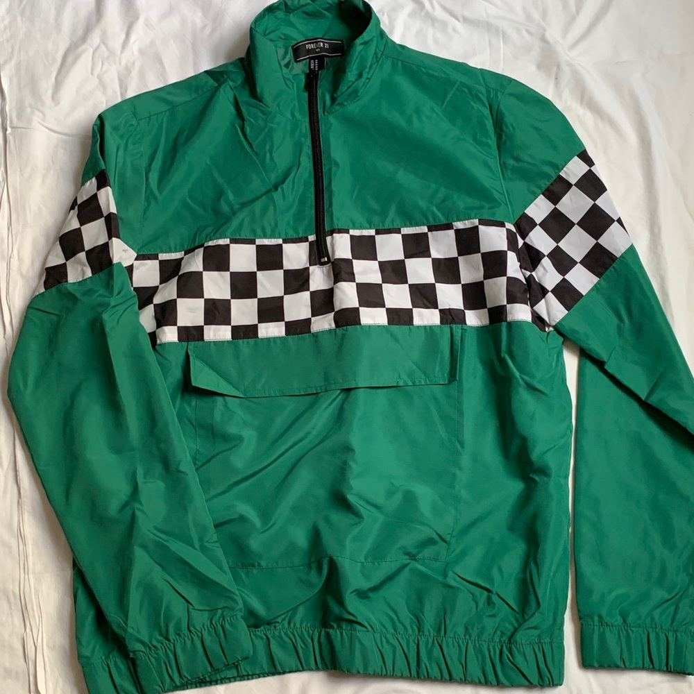Checker green windbreaker